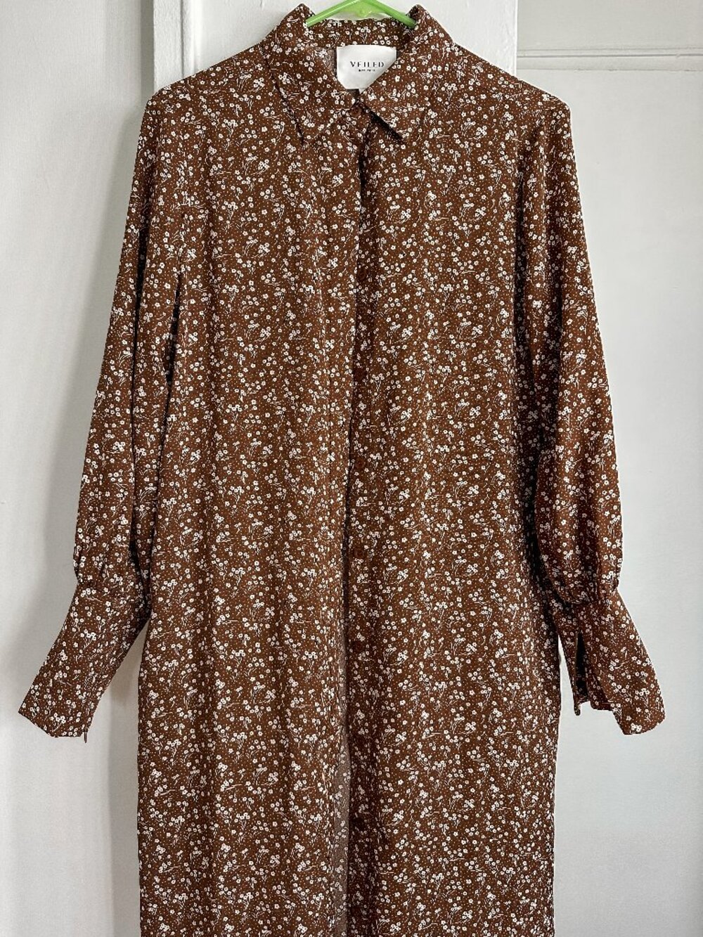 Veiled Collection Brown Floral Button Down Maxi Shirt Dress  - Limited Edition